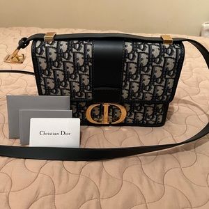 Dior Montaigne 30 Should Bag Blue Oblique Jacquard